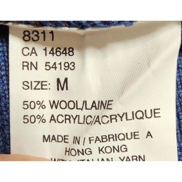 Bogner Mens M Vintage Wool Blend Black Blue Brown Embroidered Neck Zip Sweater - Picture 13 of 14